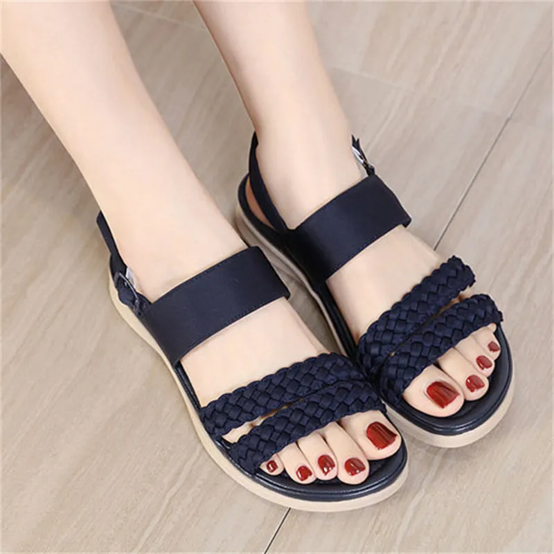 Vintage Braided Strap Cozy Lightweight Sandals for Women