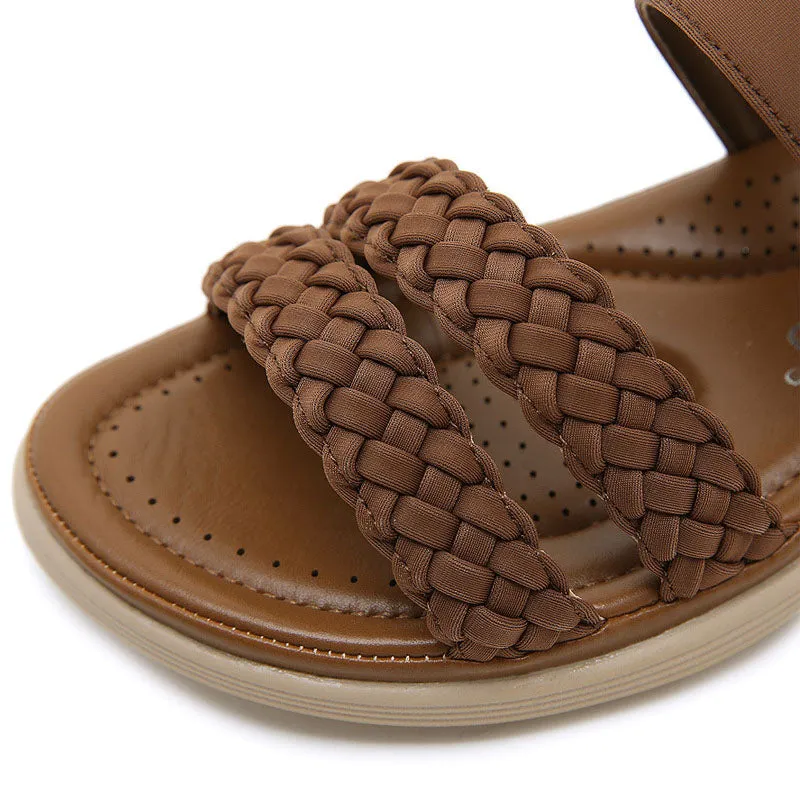Vintage Braided Strap Cozy Lightweight Sandals for Women
