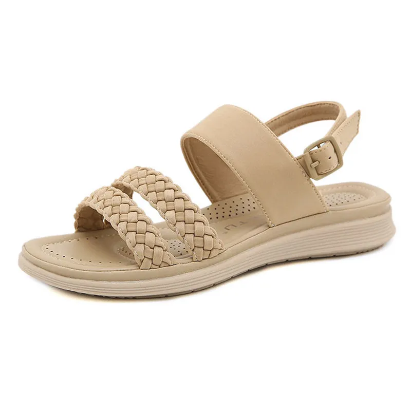 Vintage Braided Strap Cozy Lightweight Sandals for Women