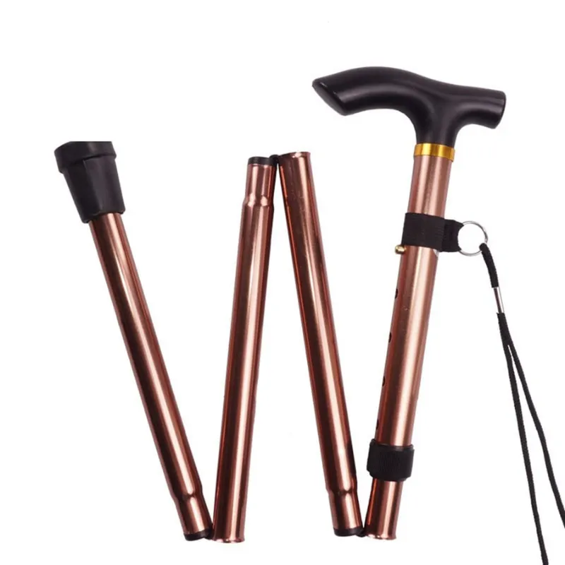 Walking Stick Folding Collapsible Walking Cane Lightweight Elder Cane with Rubber Buffer Height Adjustable Walking Stick Unisex