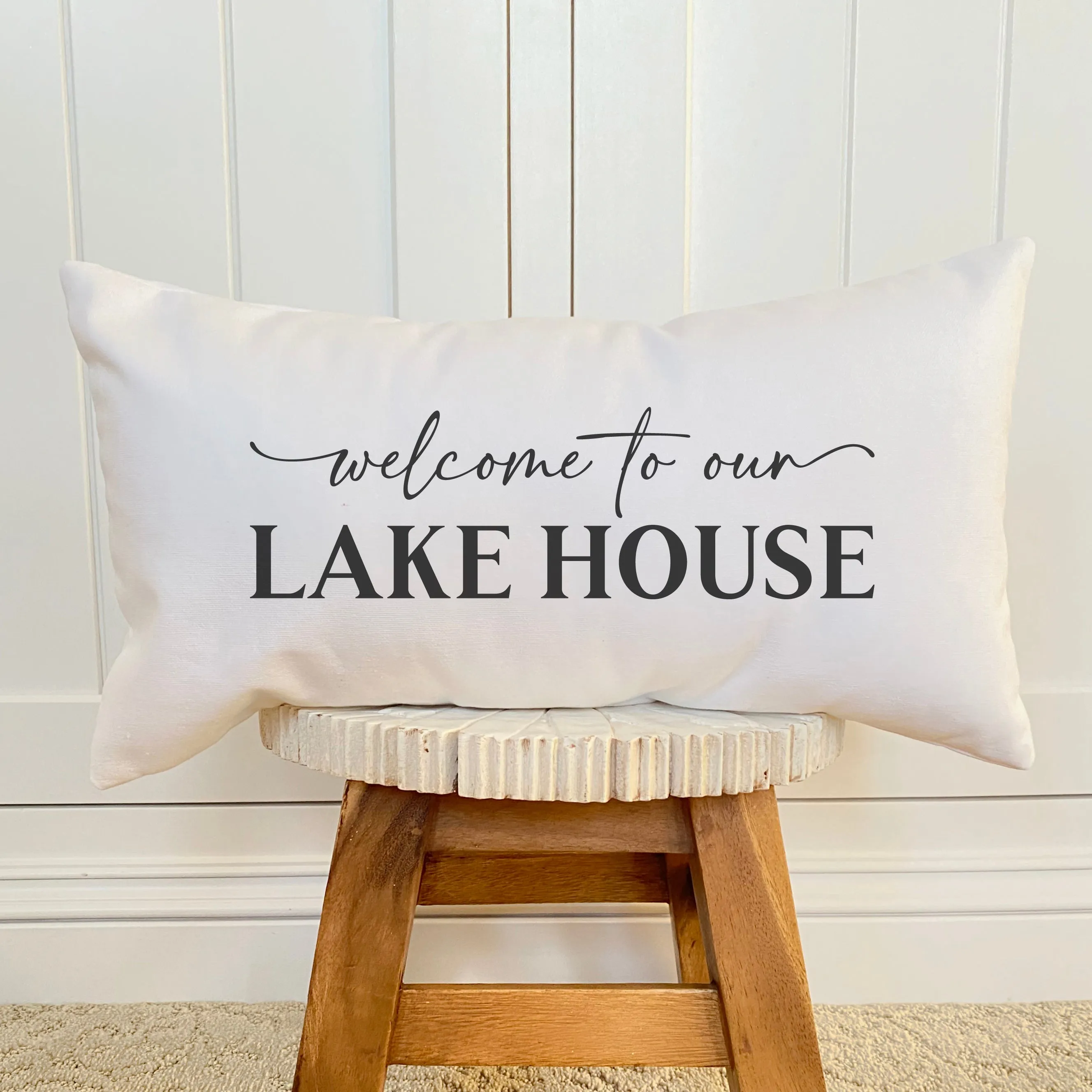 Welcome to our Lakehouse - Rectangular Canvas Pillow