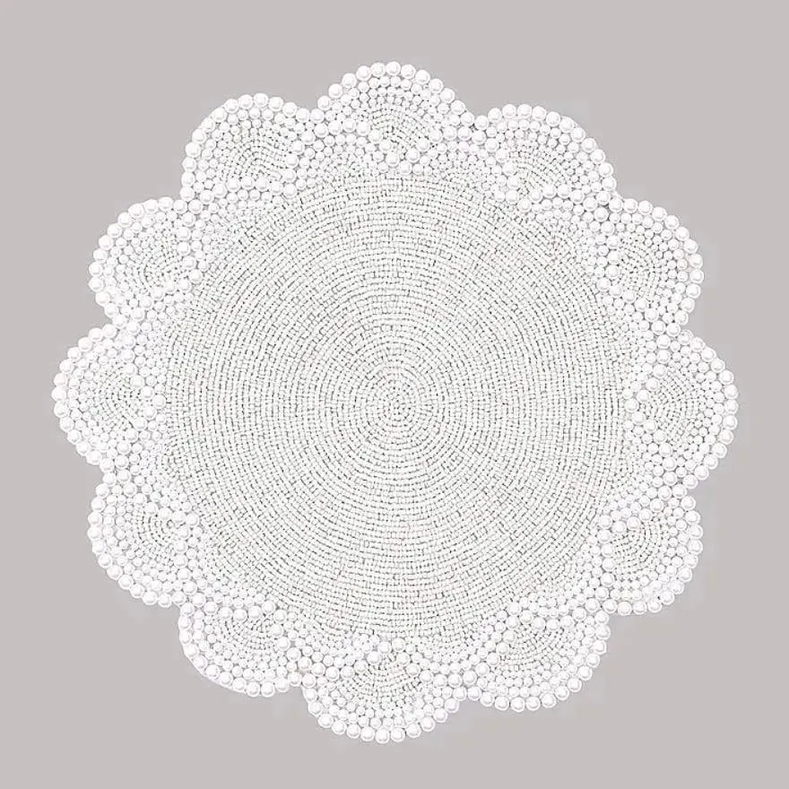 White Pearl Embroidery Placemats