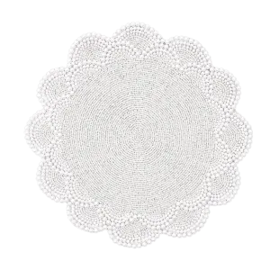 White Pearl Embroidery Placemats