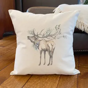 Winter Elk - Square Canvas Pillow