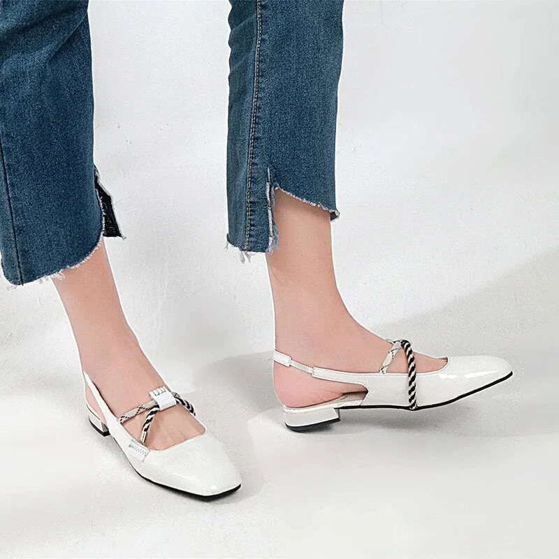 Women Low Heel Shoes Fashion Pure Color Sandals