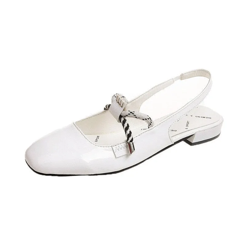 Women Low Heel Shoes Fashion Pure Color Sandals