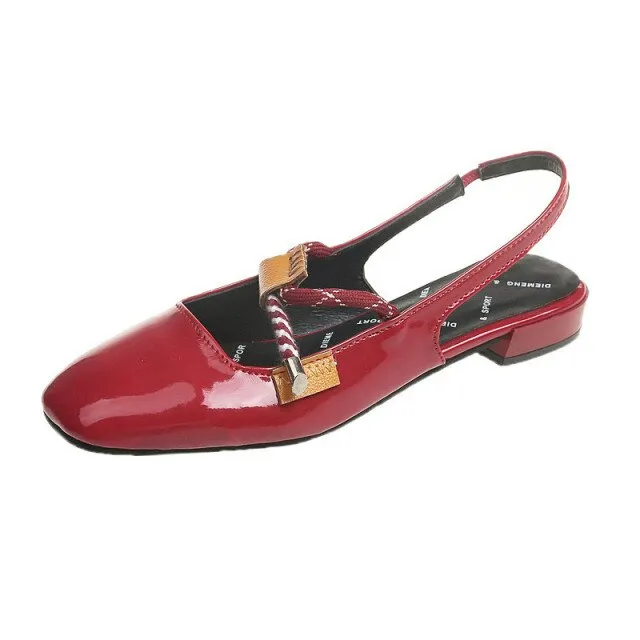 Women Low Heel Shoes Fashion Pure Color Sandals