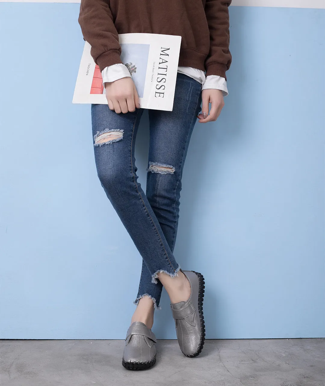 Women's Leather Non-slip Flat Shoes