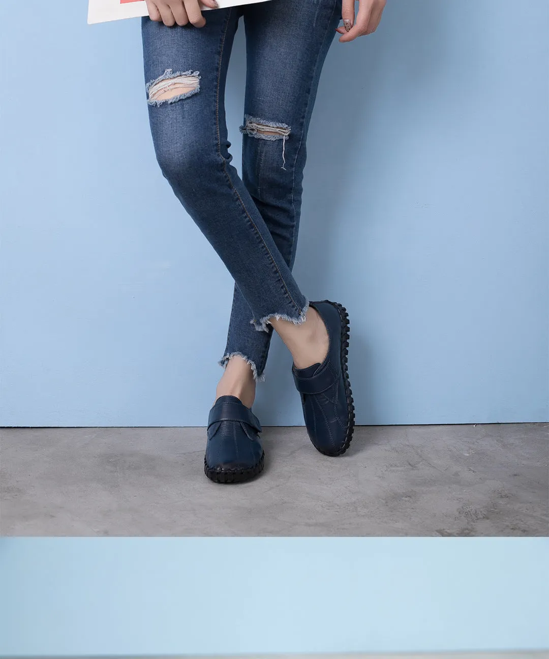 Women's Leather Non-slip Flat Shoes