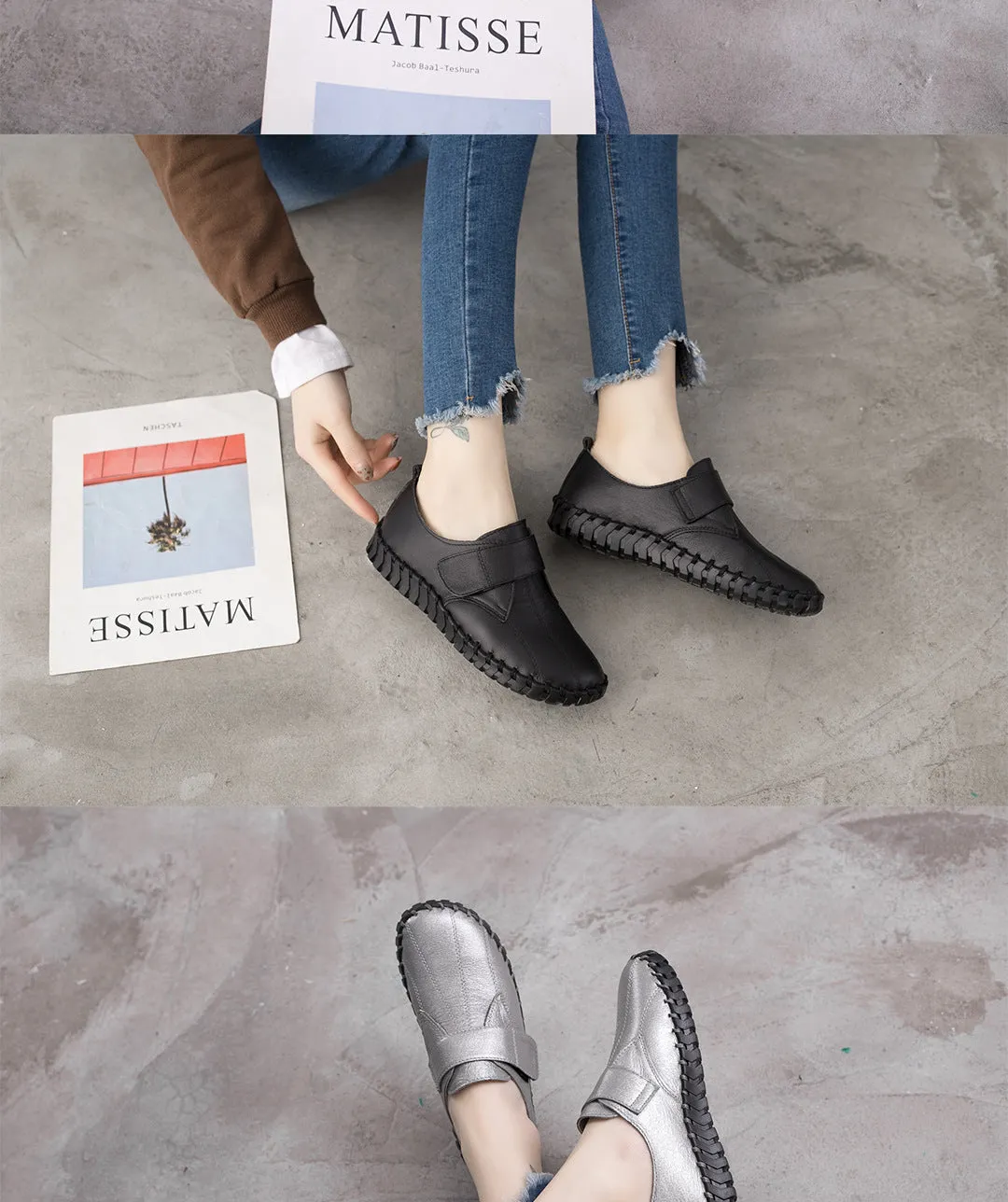 Women's Leather Non-slip Flat Shoes