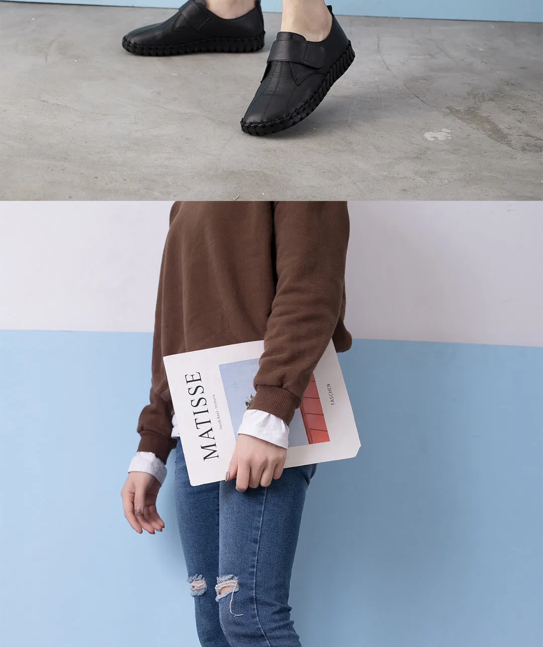 Women's Leather Non-slip Flat Shoes