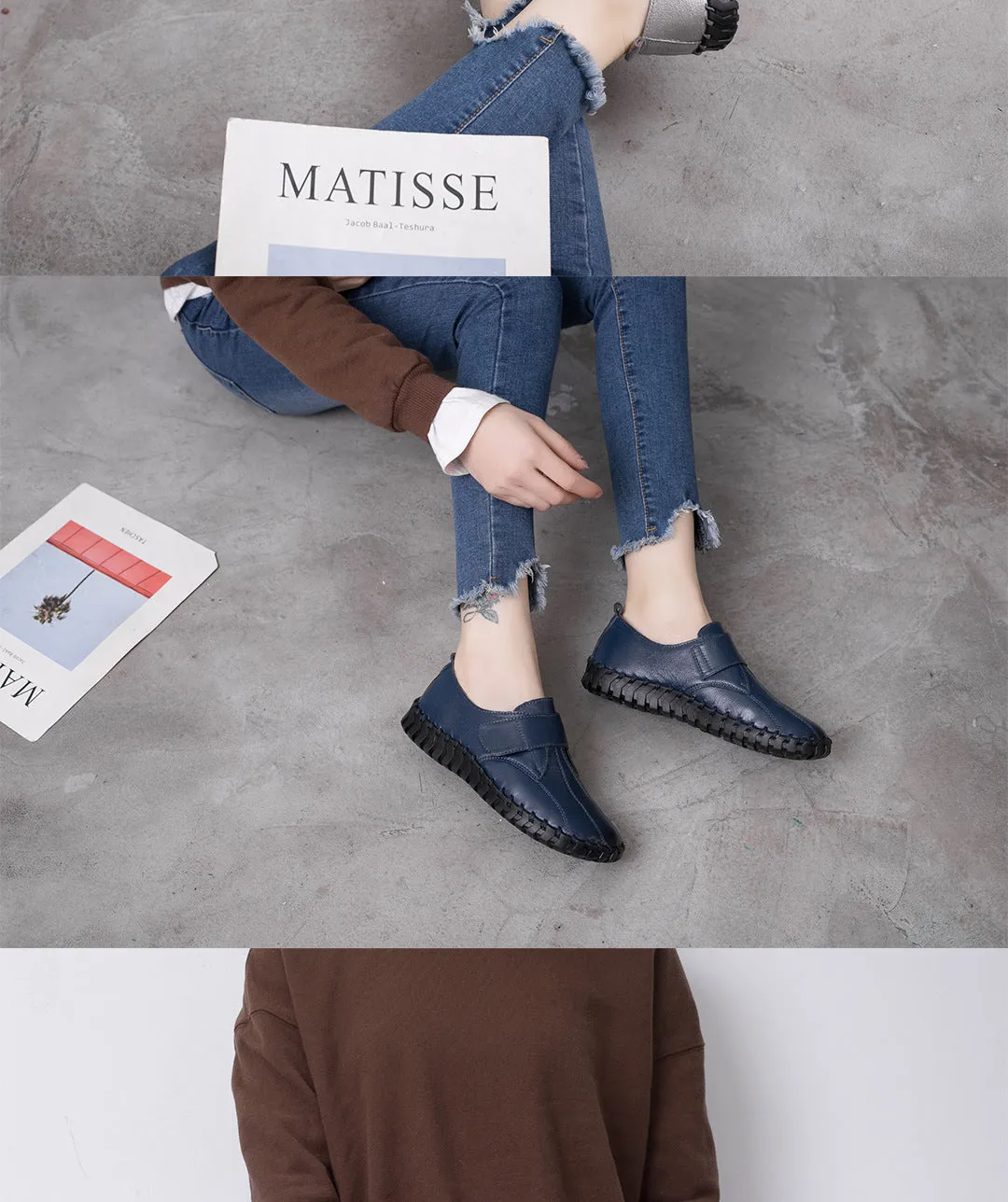 Women's Leather Non-slip Flat Shoes
