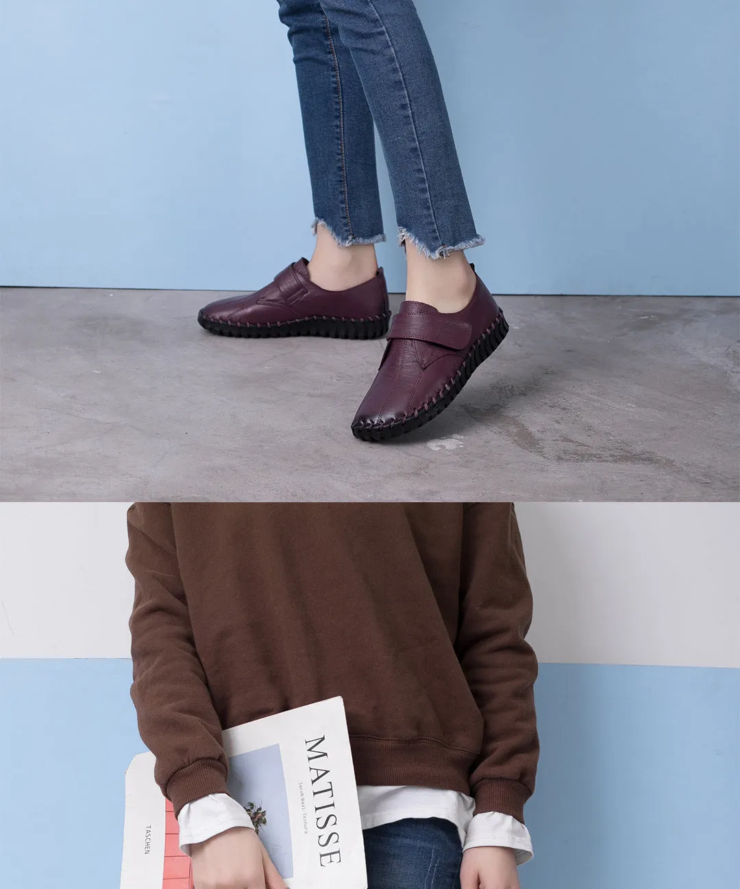 Women's Leather Non-slip Flat Shoes