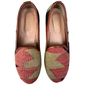 Women's Turkish Kilim Loafer Orange & Lime