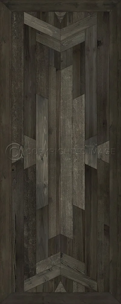 Wood Norwegian Native "Black Hawk" Vinyl Floorcloth - Spicher & Co.