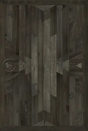 Wood Norwegian Native "Black Hawk" Vinyl Floorcloth - Spicher & Co.