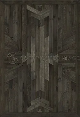 Wood Norwegian Native "Black Hawk" Vinyl Floorcloth - Spicher & Co.