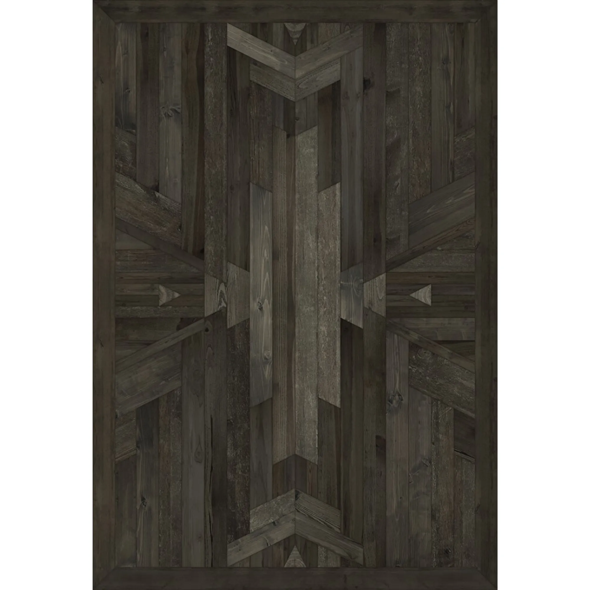 Wood Norwegian Native "Black Hawk" Vinyl Floorcloth - Spicher & Co.