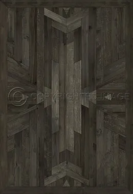 Wood Norwegian Native "Black Hawk" Vinyl Floorcloth - Spicher & Co.