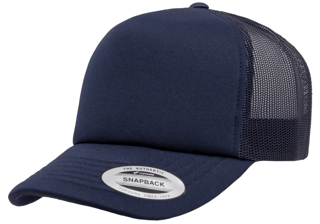 YP CLASSICS® Curved Visor Foam Trucker Cap Navy