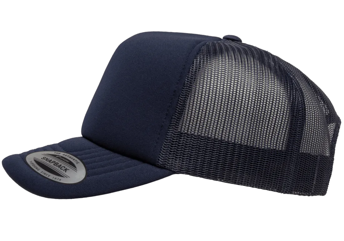 YP CLASSICS® Curved Visor Foam Trucker Cap Navy