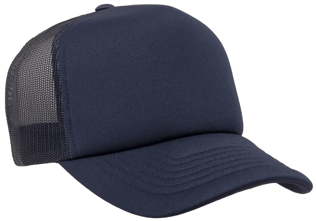 YP CLASSICS® Curved Visor Foam Trucker Cap Navy