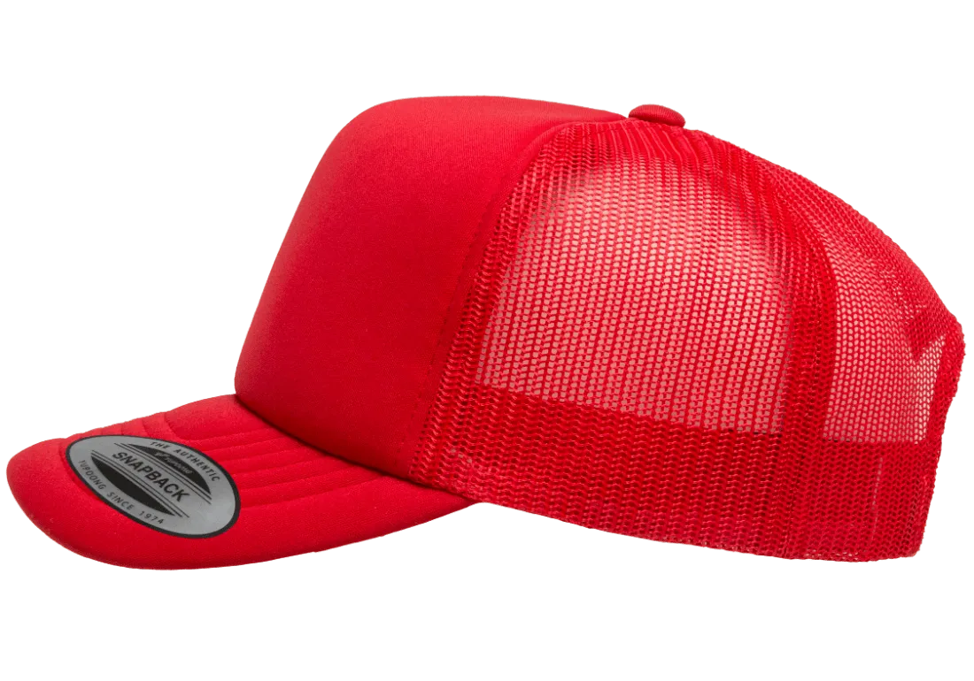 YP CLASSICS® Curved Visor Foam Trucker Cap Red