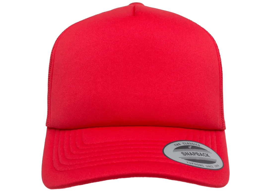 YP CLASSICS® Curved Visor Foam Trucker Cap Red