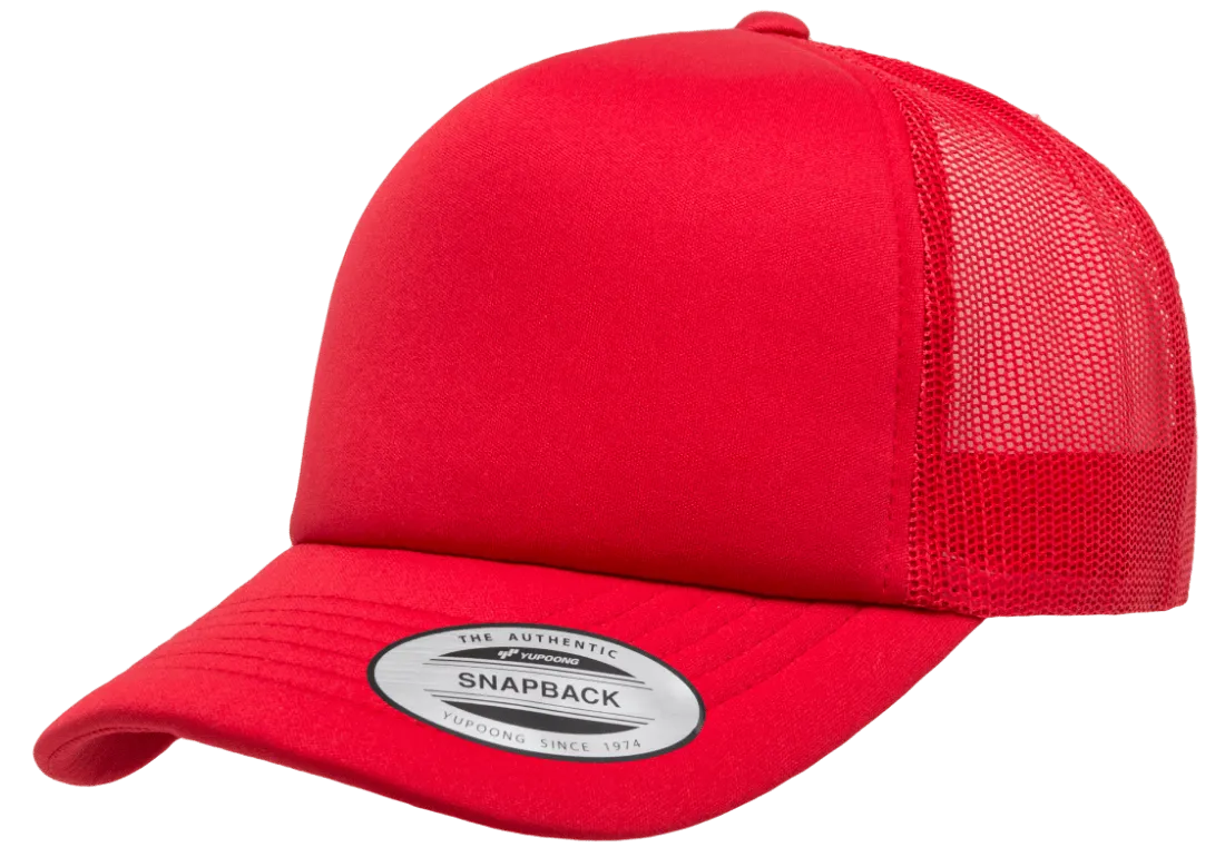 YP CLASSICS® Curved Visor Foam Trucker Cap Red