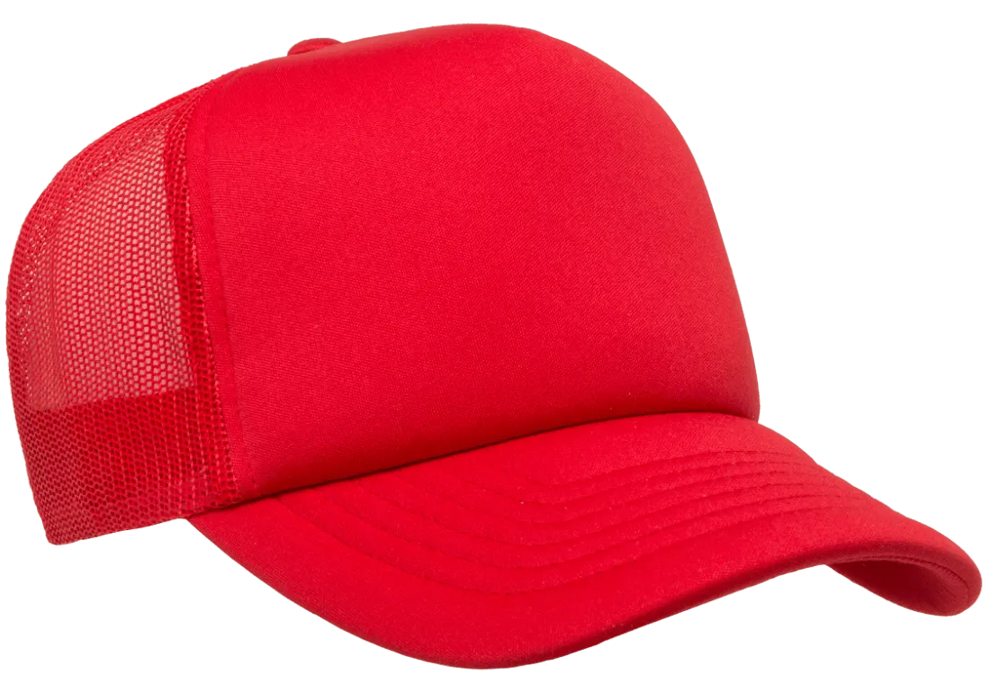 YP CLASSICS® Curved Visor Foam Trucker Cap Red