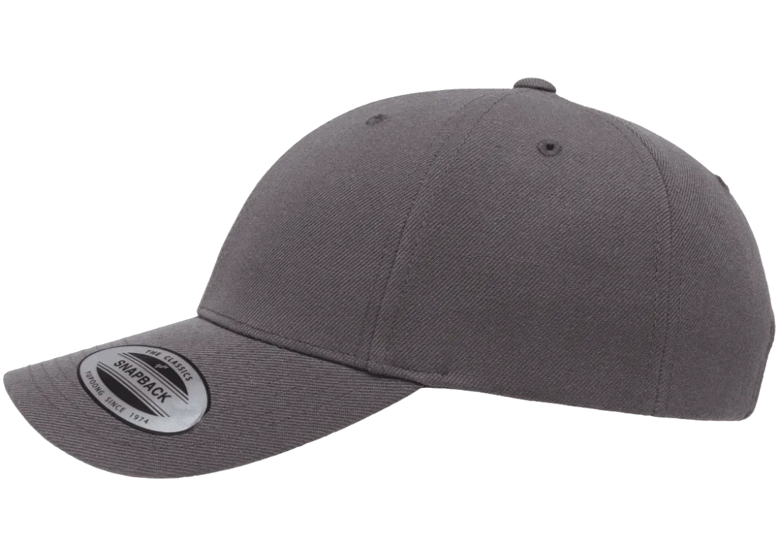 YP CLASSICS® Premium Curved Visor Snapback Dark Grey