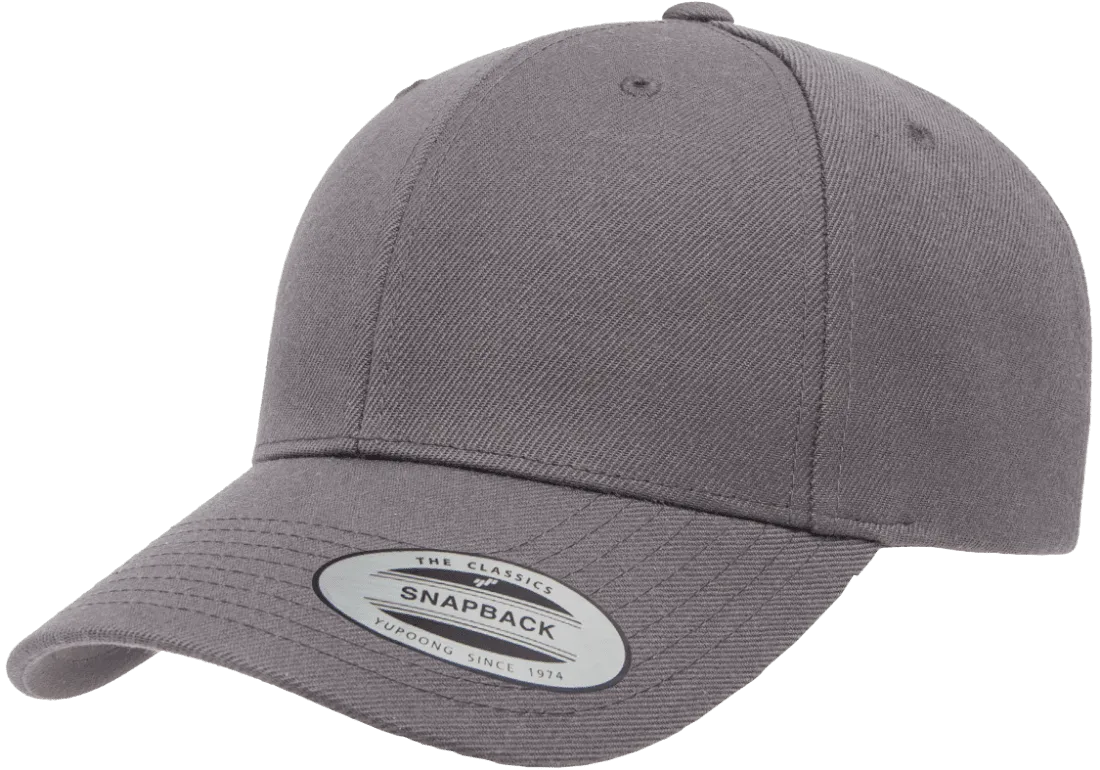 YP CLASSICS® Premium Curved Visor Snapback Dark Grey