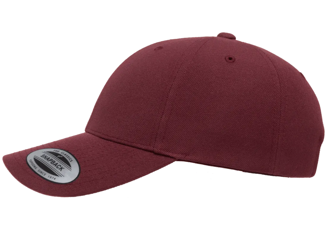 YP CLASSICS® Premium Curved Visor Snapback Maroon