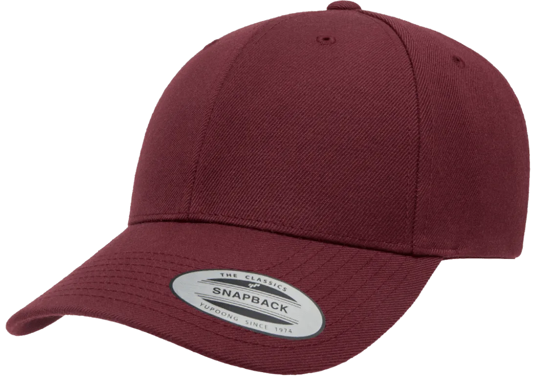 YP CLASSICS® Premium Curved Visor Snapback Maroon